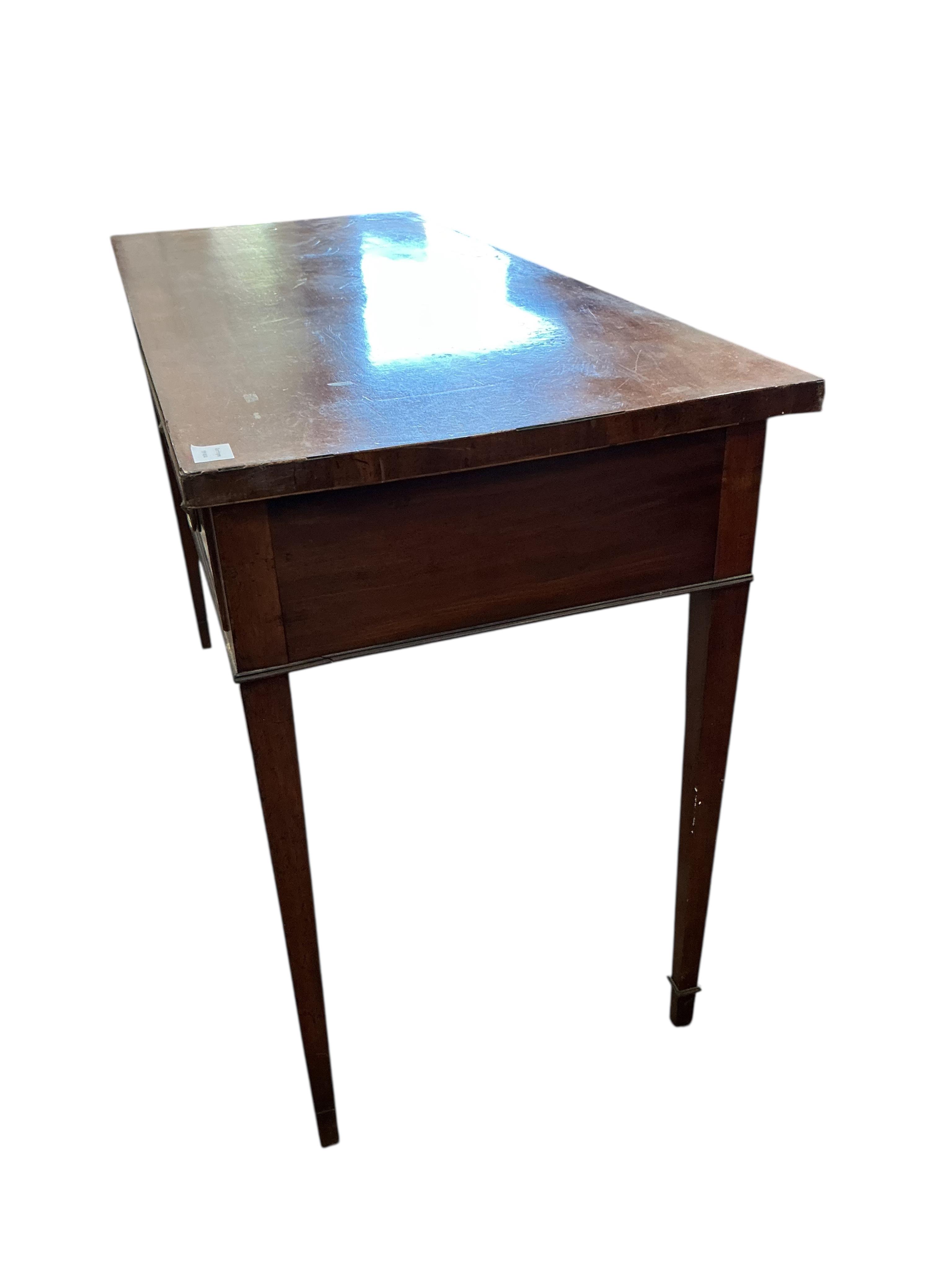 A George III mahogany two drawer serving table, width 141cm, depth 59cm, height 88cm